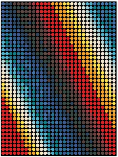 Candy Modulation No4 abstract dot painting by Dimitri Likissas