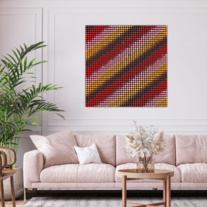 Candy Modulations No2. abstract dot painting by Dimitri Likissas on interior wall