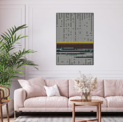 Horizon painting pop art by Dimitri Likissas on interior wall