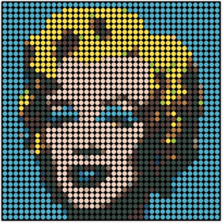 Marilyn Blue by Dimitri Likissas inspired by Andy Warhol on interior wall