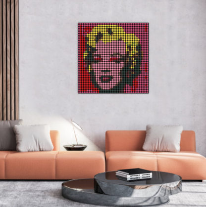 Marilyn pink square dot painting by Dimitri Likissas