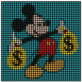 Money Mickey - dot painting by Dimitri Likissas