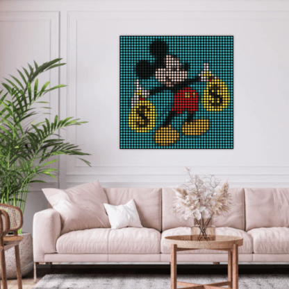 Money Mickey - dot painting by Dimitri Likissas on interior wall