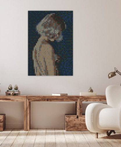 Pensive Solitaire - Dot Painting by Dimitri Likissas on interior wall