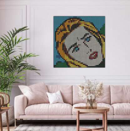 Pop Girl 4 Dot Painting by Dimitri Likissas on interior wall