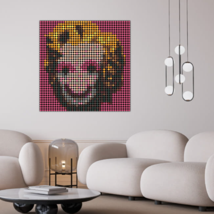 Smiley Marilyn painting by Dimitri Likissas in interior